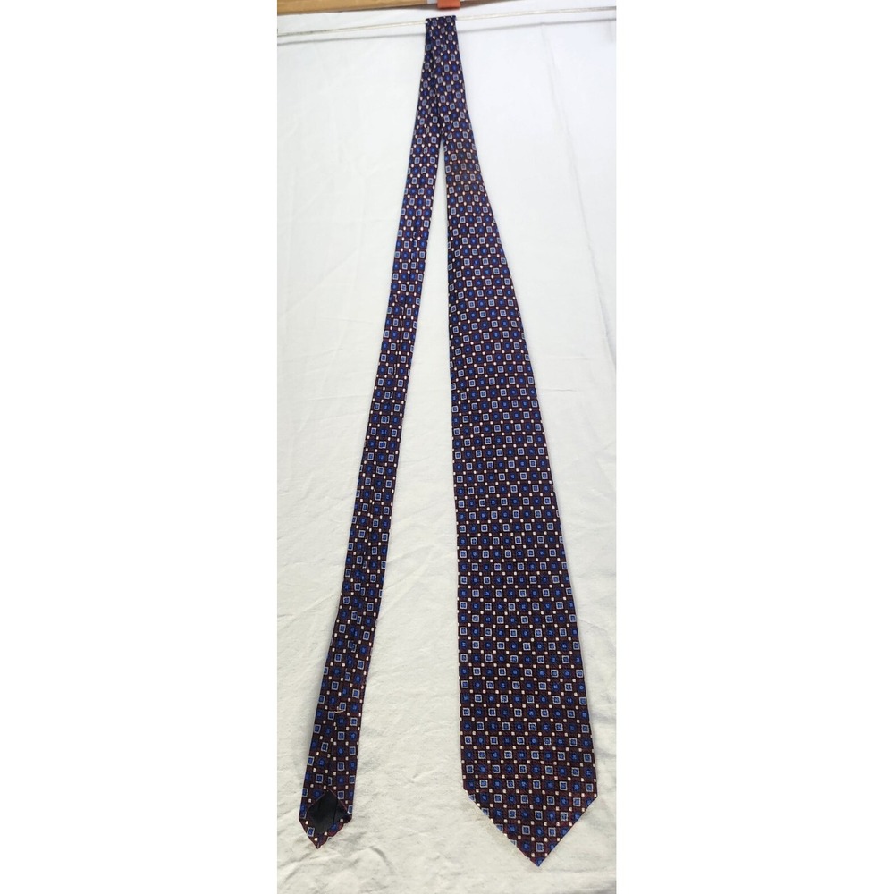 Ferrell Reed for Nordstrom Mens Silk Geometric Pattern Necktie Made in America - Picture 5 of 6